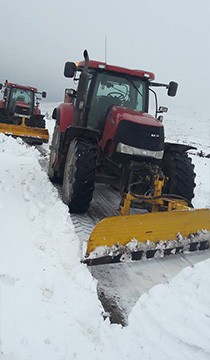 snow plough clearing snow
