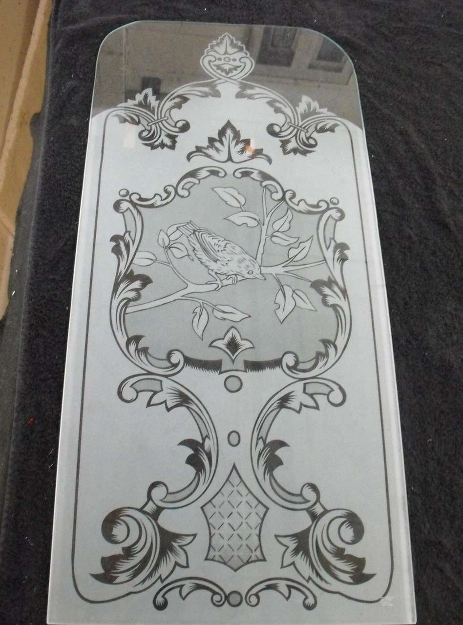 pair of acid etched door panels