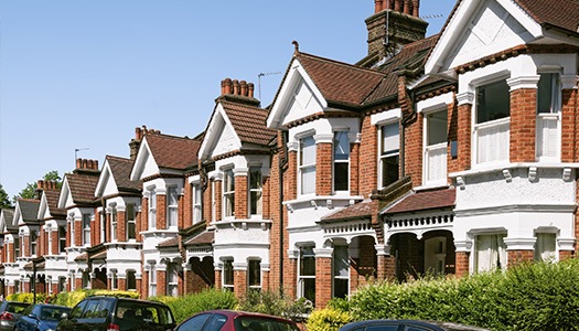 row of typical British houses