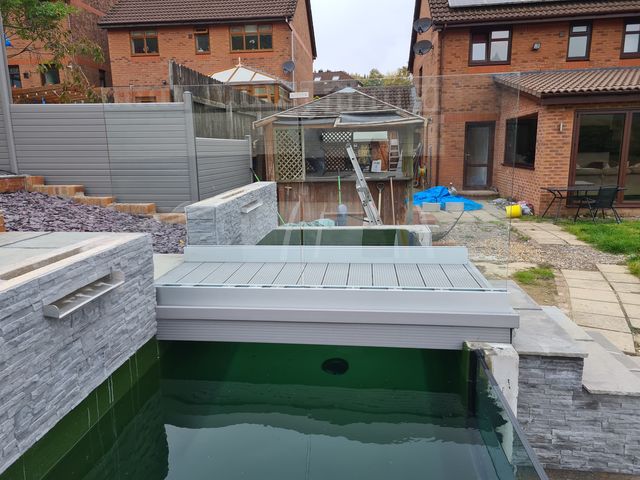 Green Fibreglass pond lining