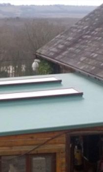 Fibreglass flat roof in Usk installed
