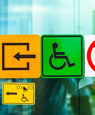 signs on automatic door