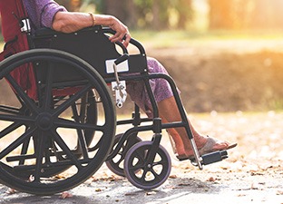 view of person in wheelchair