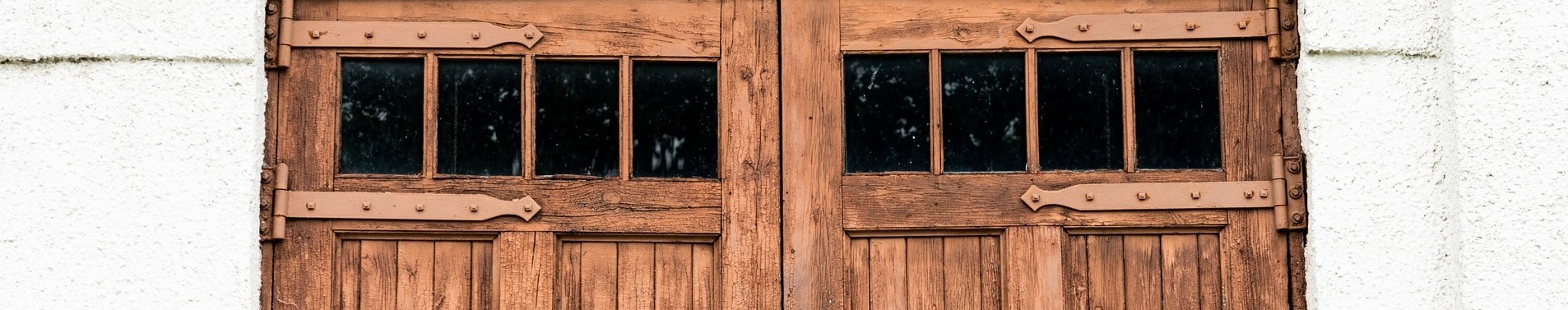 a row of roller shutter garage doors