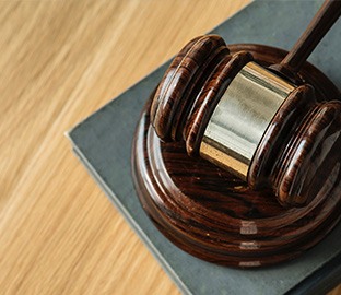 close up view of a gavel