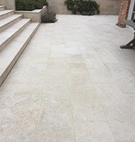 garden limestone tiles cleaned