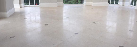 limestone floor restored and polished