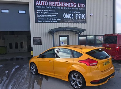 Vehicle Respray Near Me - resprayed vehicle in front of premises
