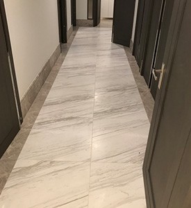 stone floor polished and cleaned