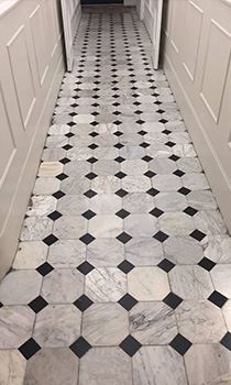 marble floor being restored