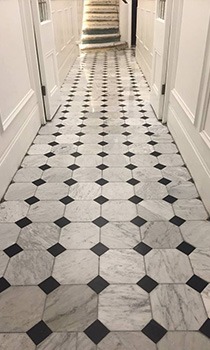 marble floor cleaned and polished