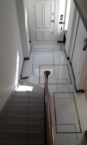 marble floor polished and cleaned