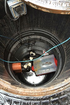 inside of a small septic tank