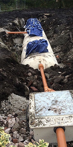 exposed septic tank