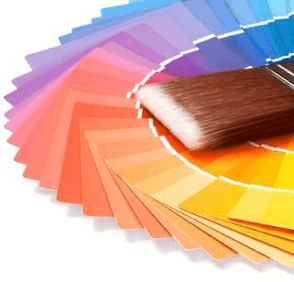 paint swatches with paint brush