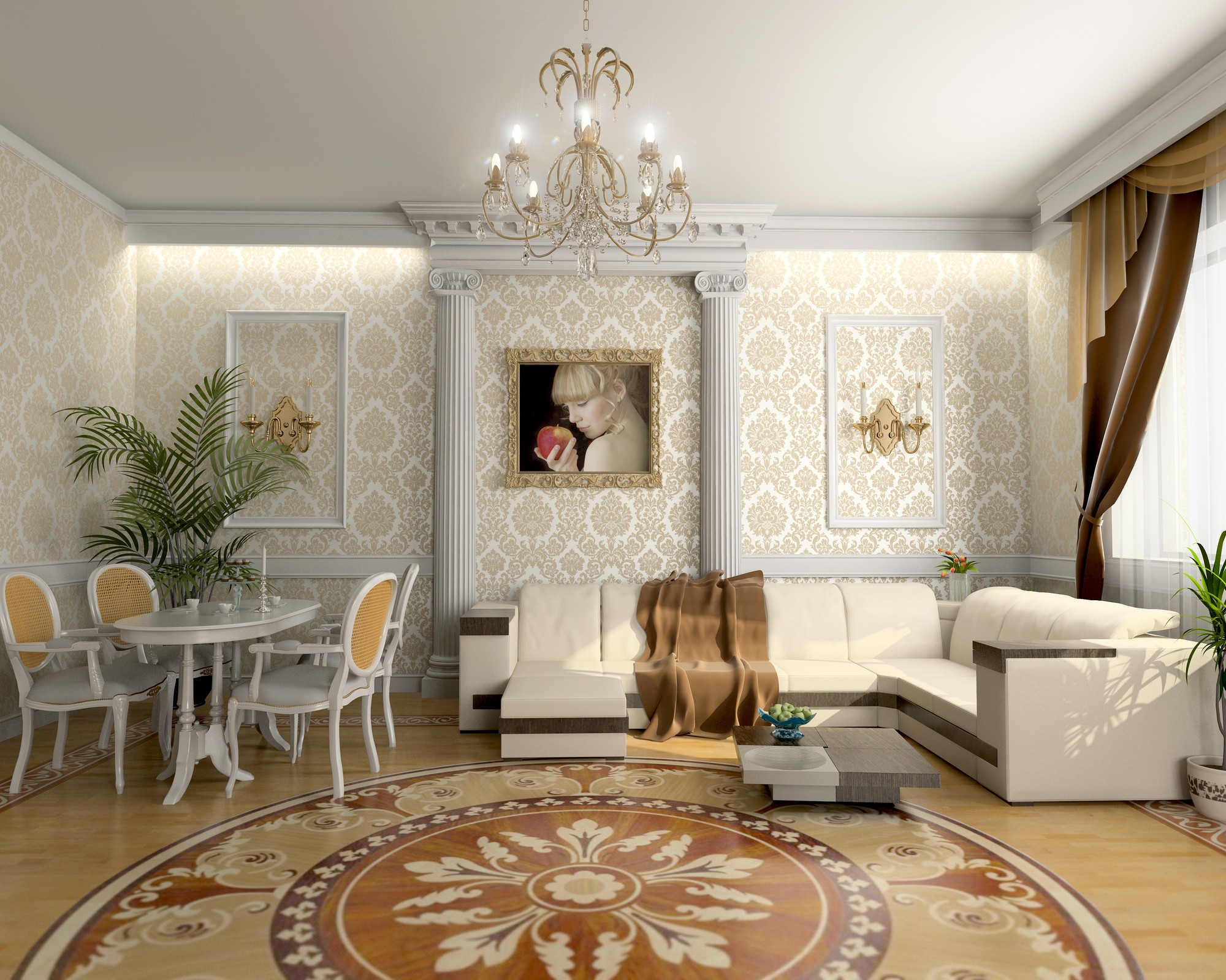 luxuriously decorated living room