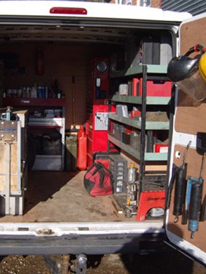 interior of company van