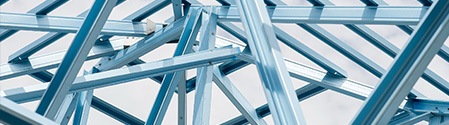 steel frame of a roof