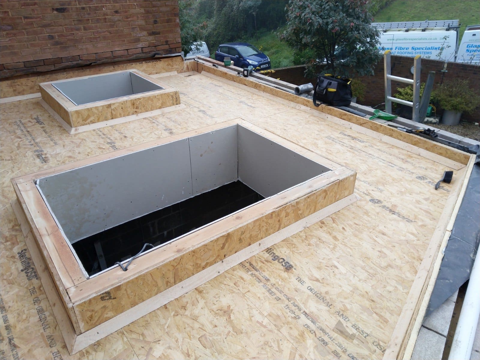 Flat roof in Abergavenny ready for waterproofing.