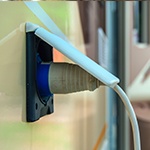 motorhome being powered by mains socket