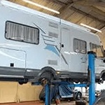 motorhome on a MOT platform