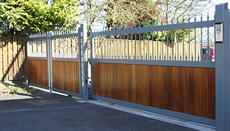 wooden electric gates