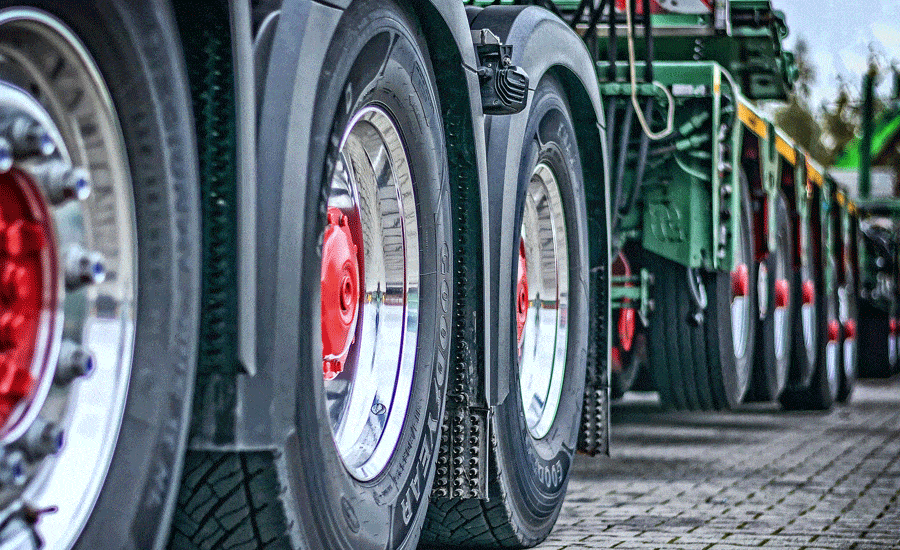Tractors in a line