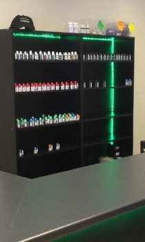 Range of vaping stock in the Stalybridge vape shop