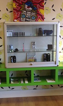 Large range of e-cigs in the vape shop Stalybridge