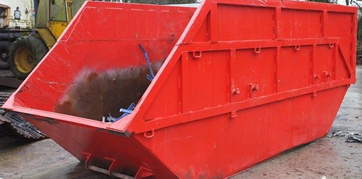 photo of a red skip