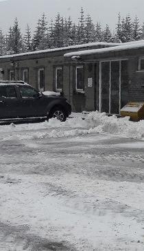 private car park after snow clearing