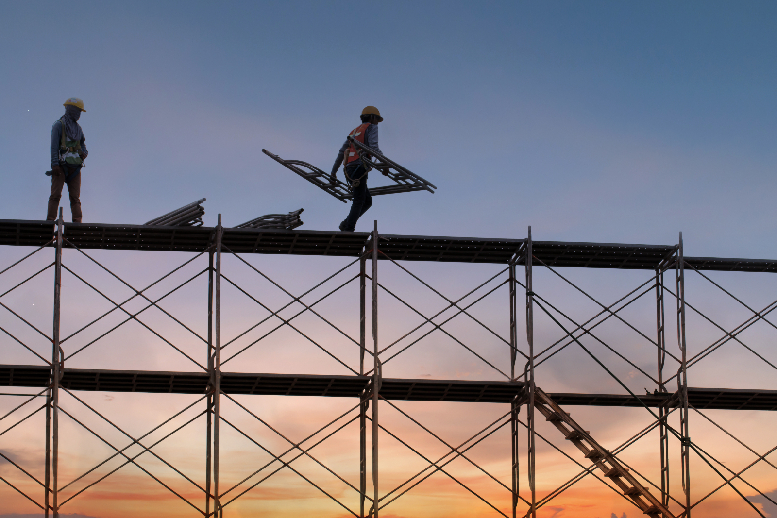 Workers Working on Scaffolding
