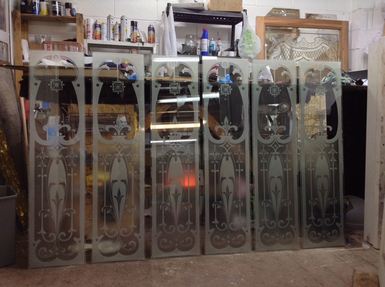 acid etched window panels