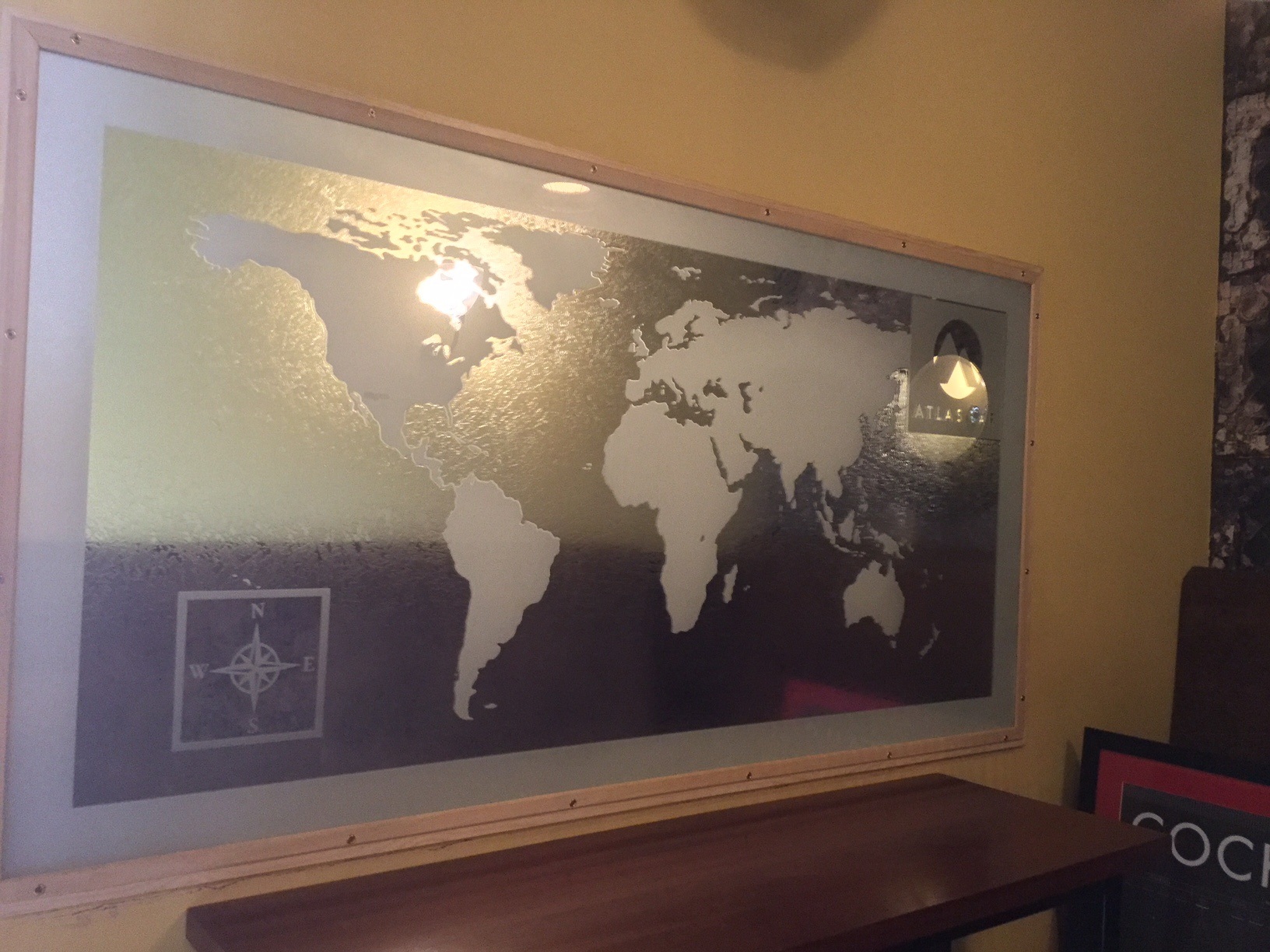 acid etched bar sign