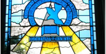 restored church stained glass window
