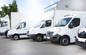 a fleet of vans and trucks for general haulage