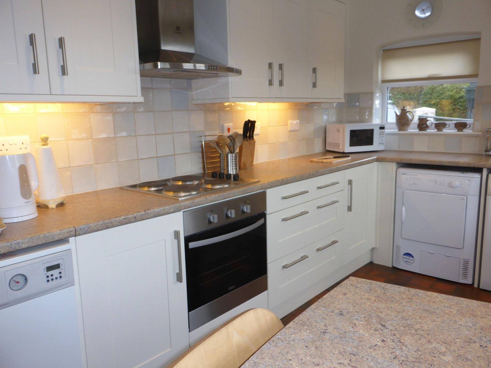 kitchen area of riverside cottage