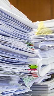 stacks of paperwork
