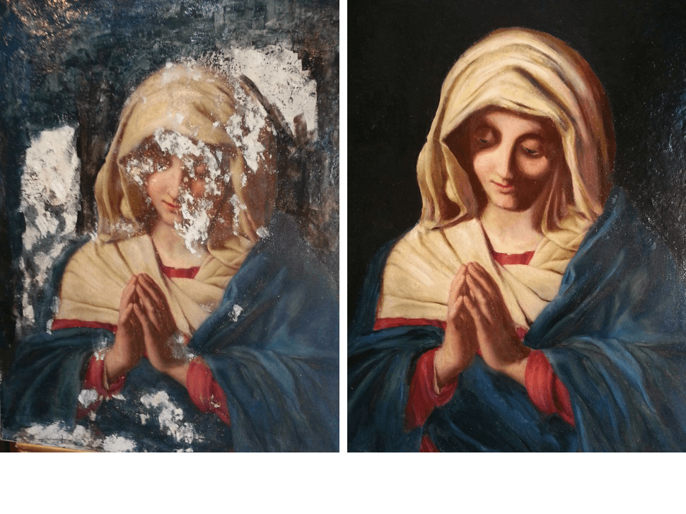 madonna painting restoration before and after