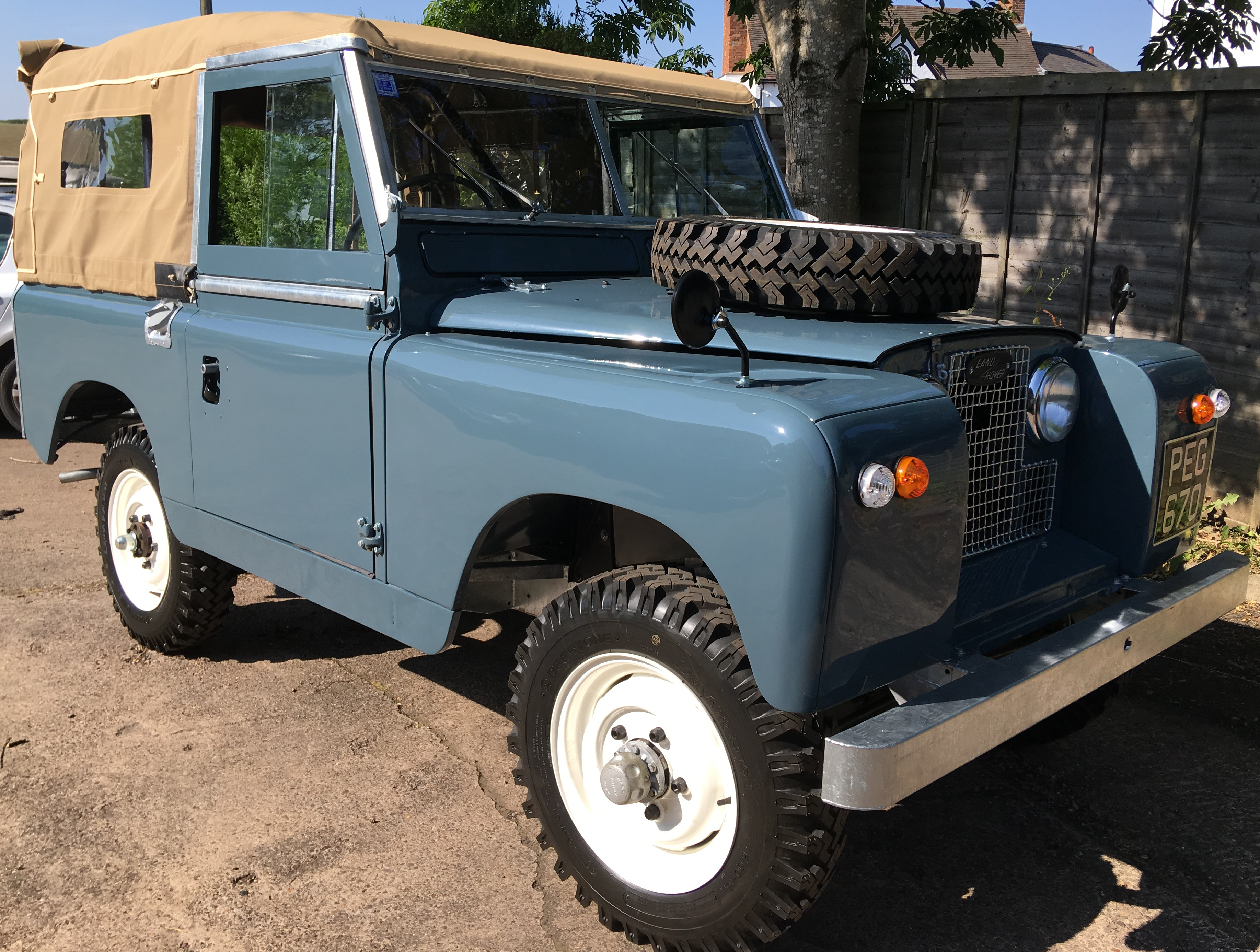 Land Rover Series 2a restoration Marine Blue galvanised chassis galvanised bulkhead