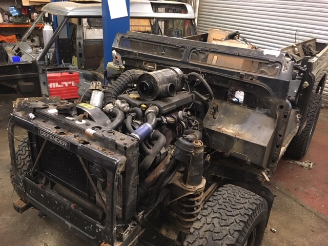 Land Rover Defender refurbishment bulkhead galvanised