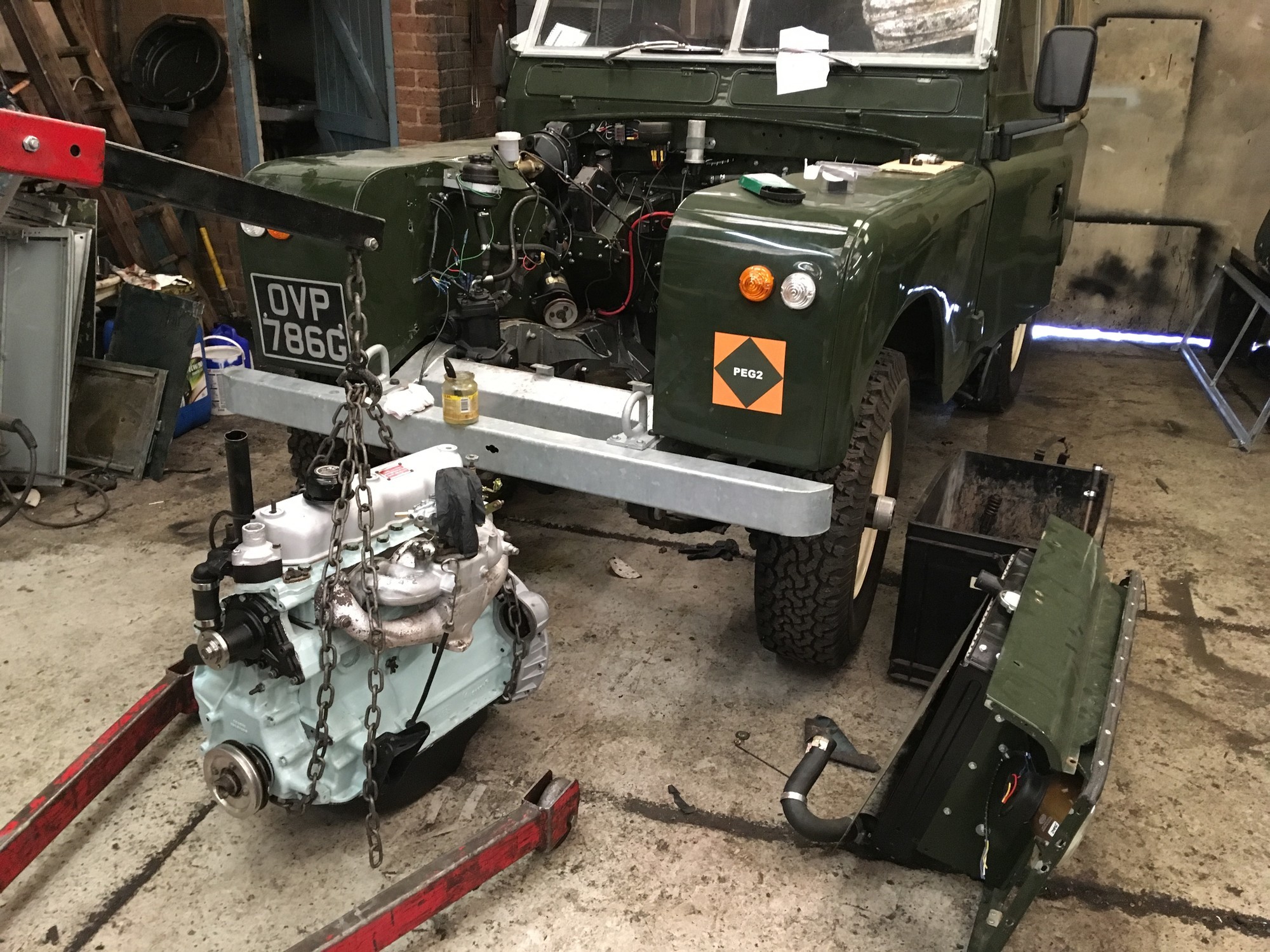Land Rover Series 2a restored reconditioned engine fitted
