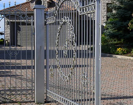 open steel domestic gate