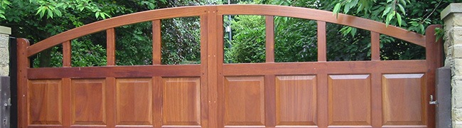 solid wooden driveway gate