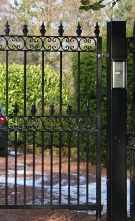 iron gate with keypad entry
