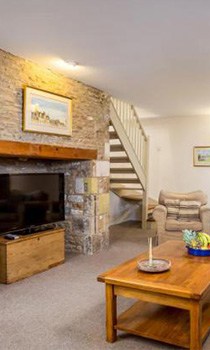 warmly decorated living space