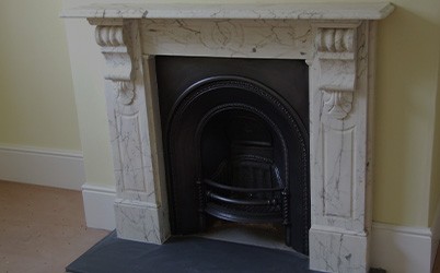 restored marble fireplace