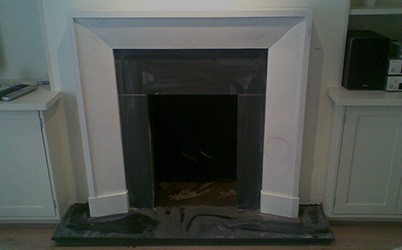 antique fireplace installation