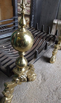 close up detail of a fireplace