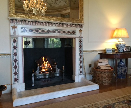 restored historic fireplace